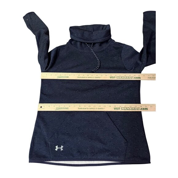 Under Armour ColdGear Womens S Pullover Hoodie Blue Striped Used Sweatshirt - Picture 10 of 13
